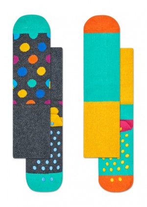 Happy Socks 2-Pack Big Dot Anti-Slip Socken Kinder Mehrfarbig | Schweiz 03986HDPK