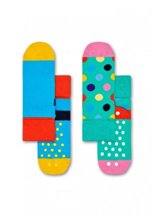 Happy Socks 2-Pack Big Dot Anti-Slip Socken Kinder Türkis | Schweiz 51843AIGU