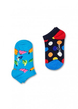 Happy Socks 2-Pack Big Dot Low Socken Kinder Blau | Schweiz 35629HFSB