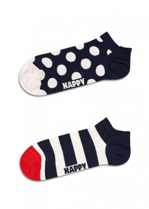 Happy Socks 2-Pack Big Dot Stripe Low Socken Unisex Mehrfarbig | Schweiz 78019CQWH