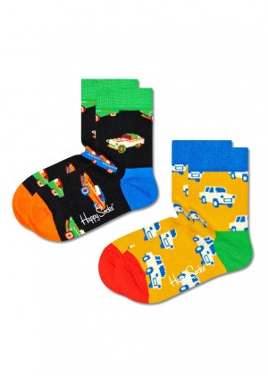 Happy Socks 2-Pack Car Socken Kinder Schwarz | Schweiz 52083IZEX