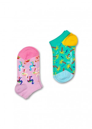 Happy Socks 2-Pack Confetti Palm Low Socken Kinder Mehrfarbig | Schweiz 79028YPKL