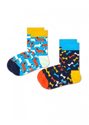 Happy Socks 2-Pack Dog Socken Kinder Blau | Schweiz 25093ESGY