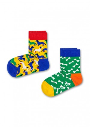 Happy Socks 2-Pack Dog Socken Kinder Gelb | Schweiz 46702VNYA