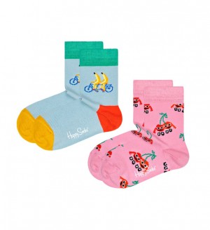 Happy Socks 2-Pack Fruit Mates Socken Kinder Hellblau | Schweiz 94283PZHG