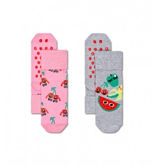 Happy Socks 2-Pack Fruit Mix Anti Slip Socken Kinder Mehrfarbig | Schweiz 03678TGKP