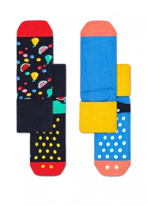 Happy Socks 2-Pack Fruit Salad Anti-Slip Socken Kinder Schwarz | Schweiz 98304ITDB