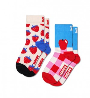 Happy Socks 2-Pack Fruit Socken Kinder Weiß | Schweiz 05921WEDZ