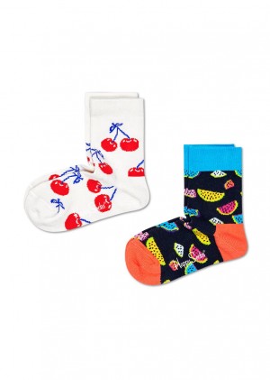 Happy Socks 2-Pack Fruit Socken Kinder Weiß | Schweiz 40862OXGV