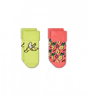 Happy Socks 2-Pack Fruits Baby Terry Socken Kinder Gelb | Schweiz 57608DQOY