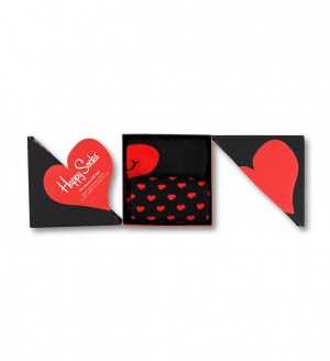 Happy Socks 2-Pack I Heart You Socks Gift Set Unisex Schwarz | Schweiz 76904UTDY