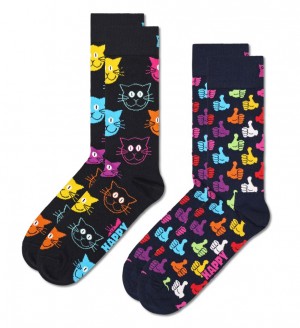 Happy Socks 2-Pack Klassische Cat Socken Unisex Schwarz | Schweiz 59640PJXE