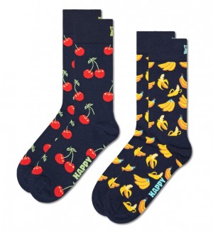 Happy Socks 2-Pack Klassische Cherry Socken Unisex Navy | Schweiz 54183URKB