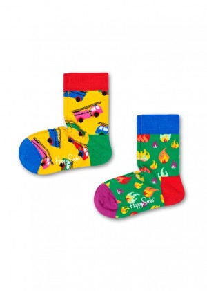 Happy Socks 2-Pack On Fire Socken Kinder Gelb | Schweiz 56241XVPZ