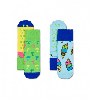 Happy Socks 2-Pack Palm Tree Anti-Slip Socken Kinder Mehrfarbig | Schweiz 96170XZJC