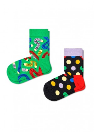 Happy Socks 2-Pack Pen Socken Kinder Grün | Schweiz 56017PEZR