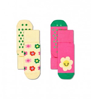 Happy Socks 2-Pack Smiling Daisy Anti-Slip Socken Kinder Mehrfarbig | Schweiz 51389RNGW