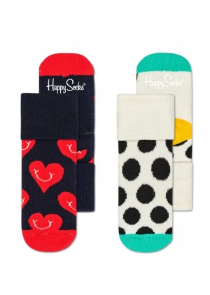 Happy Socks 2-Pack Smiling Heart Terry Socken Kinder Mehrfarbig | Schweiz 60392XKMI