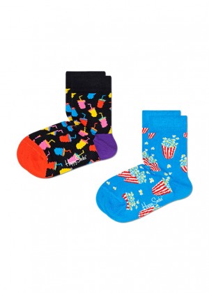 Happy Socks 2-Pack Snack Socken Kinder Schwarz | Schweiz 23794RSHZ