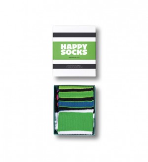 Happy Socks 2-Pack Stripe Sneaker Socks Gift Set Unisex Schwarz | Schweiz 42536KIYJ