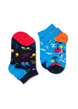 Happy Socks 2-Pack Sunny Days Low Socken Kinder Blau | Schweiz 45167DCAT