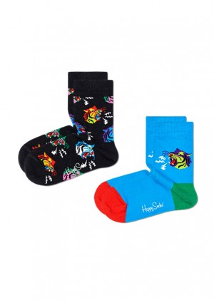 Happy Socks 2-Pack Tiger Socken Kinder Schwarz | Schweiz 54826ONGC