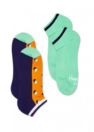 Happy Socks 2-Pack Turn Shadow Dot Low Socken Unisex Grün Navy | Schweiz 31409XJLS