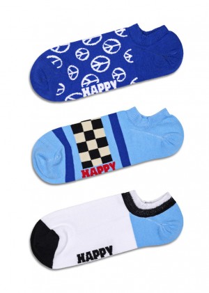 Happy Socks 3-Pack Blue Peace No Show Socken Unisex Navy Blau | Schweiz 01932YDVE