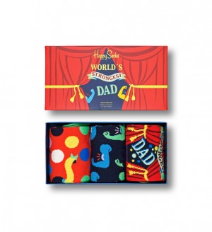 Happy Socks 3-Pack Father´s Day Socks Gift Set Unisex Rot | Schweiz 43716ZCUA