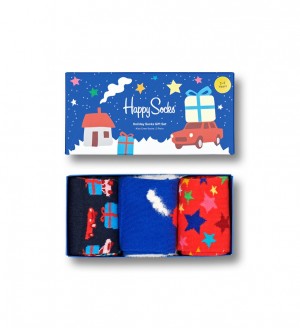 Happy Socks 3-Pack Holiday Socks Gift Set Kinder Navy | Schweiz 64890ZDJC