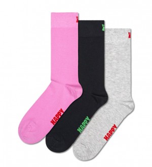 Happy Socks 3-Pack Solid Socken Unisex Grau | Schweiz 86395DZFM