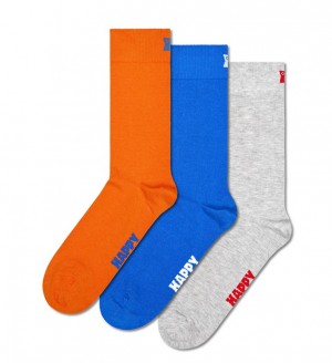 Happy Socks 3-Pack Solid Socken Unisex Grau | Schweiz 39065LIWN