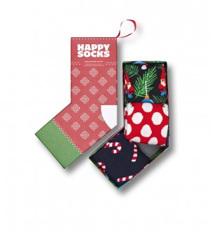 Happy Socks 3-Pack X-Mas Stocking Socks Gift Set Unisex Navy | Schweiz 43175NEJM