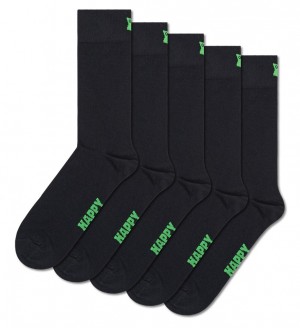 Happy Socks 5-Pack Solid Socken Unisex Schwarz | Schweiz 96375UJMD