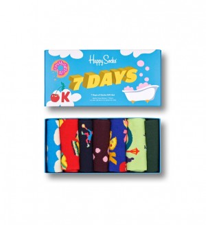 Happy Socks 7-Days 7 Day Socks Gift Set Unisex Hellblau | Schweiz 98315QITK