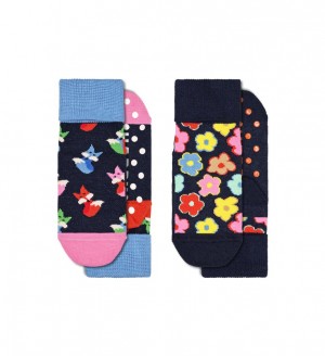 Happy Socks Antislip 2-Pack Fox & Flower Socken Kinder Mehrfarbig | Schweiz 20315BFKQ