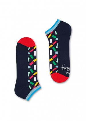 Happy Socks Atlhletic Tiny Confetti Low Socken Unisex Schwarz Rot | Schweiz 97235WLQK