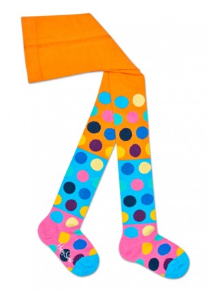 Happy Socks Big Dot Block Strumpfhose Kinder Orange | Schweiz 42189EXRH