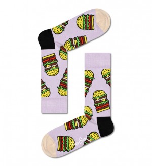 Happy Socks Burger Socken Unisex Helllila | Schweiz 54239KDCU