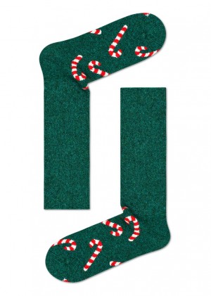 Happy Socks Candy Cane Cosy Socken Unisex Dunkelgrün | Schweiz 07394EVJA