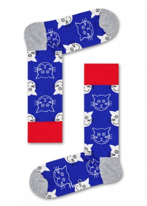 Happy Socks Cat Socken Unisex Blau | Schweiz 09548MDLG