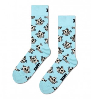 Happy Socks Cat Socken Unisex Hellblau | Schweiz 26980MDOV