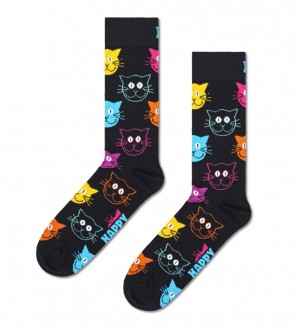 Happy Socks Cat Socken Unisex Schwarz | Schweiz 45018LMSA