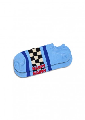 Happy Socks Checked Stripe No Show Socken Unisex Hellblau | Schweiz 90685FAVQ