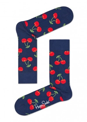 Happy Socks Cherry Socken Unisex Navy | Schweiz 40356MDFX