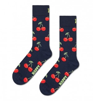 Happy Socks Cherry Socken Unisex Navy | Schweiz 53709XVFB