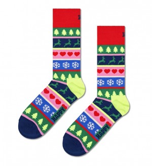 Happy Socks Christmas Stripe Socken Unisex Rot | Schweiz 78263CPUA