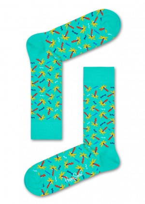 Happy Socks Confetti Palm Socken Unisex Türkis | Schweiz 79642NIDB