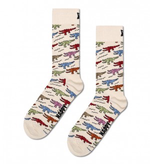 Happy Socks Crocodile Socken Unisex Beige | Schweiz 04695XMEI