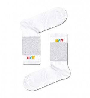 Happy Socks Cuff 3/4 Crew Socken Unisex Weiß | Schweiz 04327YESA